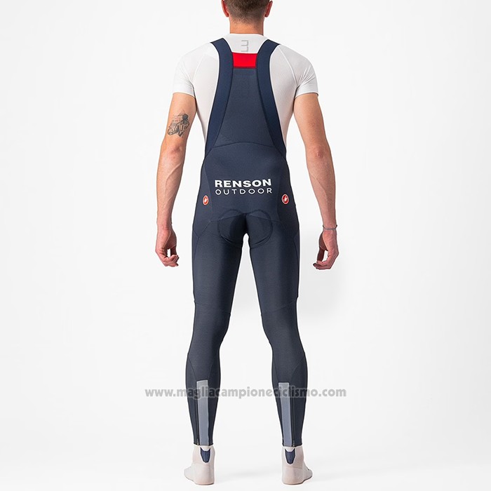 2022 Abbigliamento Ciclismo Deceuninck Quick Step Blu Bianco Manica Lunga e Salopette